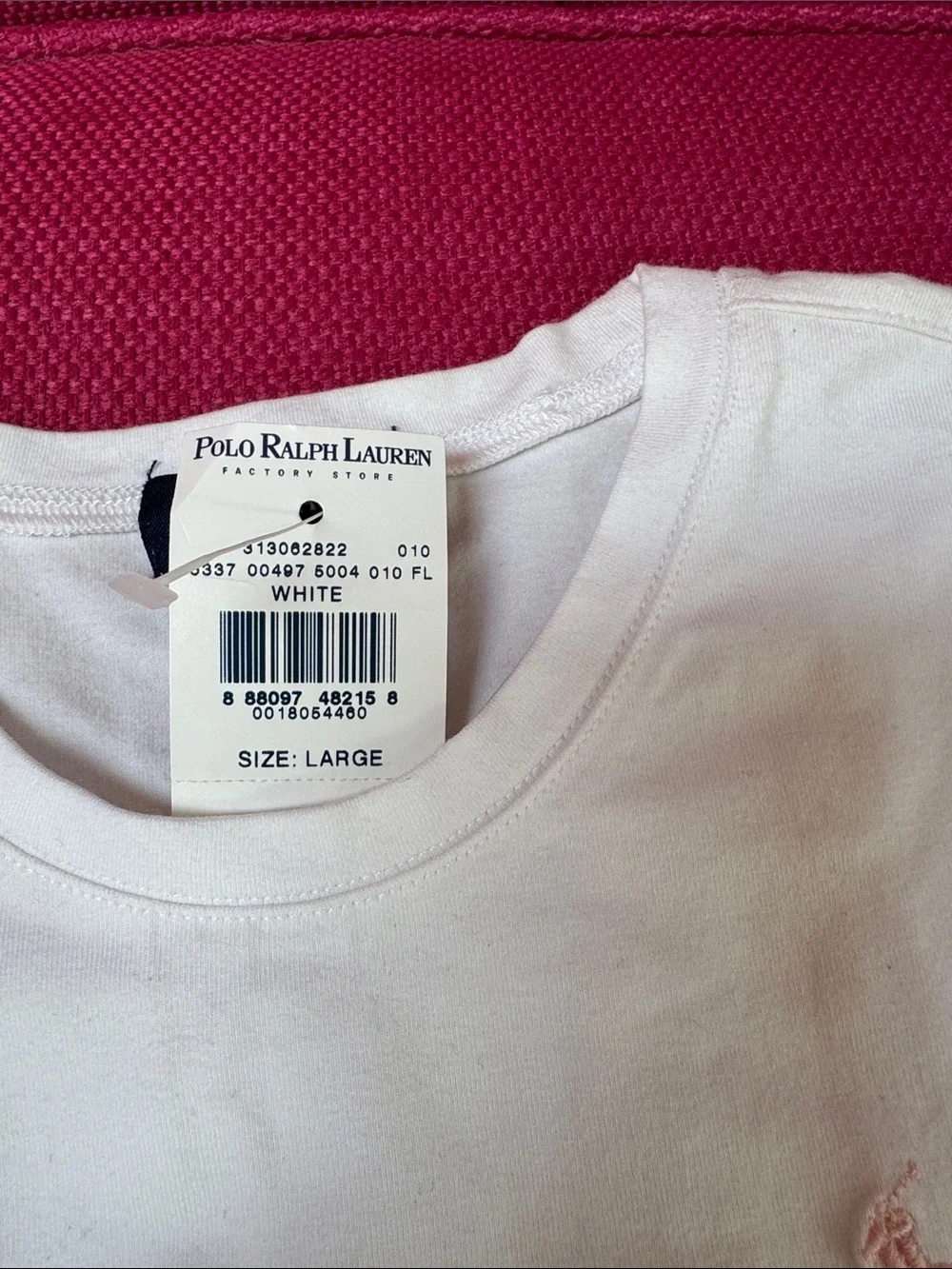 Ralph Lauren White Short-Sleeve Tee with Pink Pony